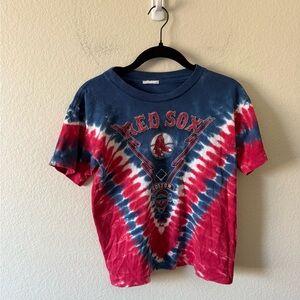 90’s Vintage Liquid Blue MLB Boston Red Sox Tie Dye Graphic Kids T Shirt